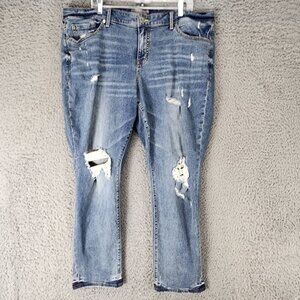 Torrid Jeans Womens 20 Medium Wash Stretch High Rise Boyfriend Straight